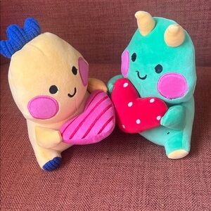 Adorable Plush Dinosaur Pair - Yellow and Green